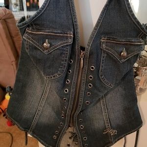Harley Davidson denim halter top